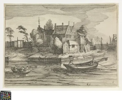Landscape with two sloops