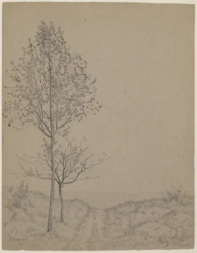 Landscape with Two Young Trees along a Path