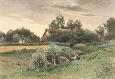 Landscape with watermill and staffage