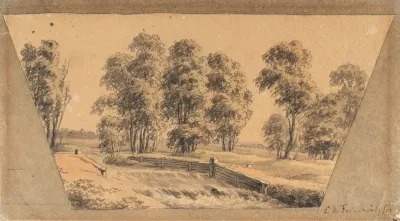 Landscape with weir