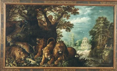 Landscape with wild animals