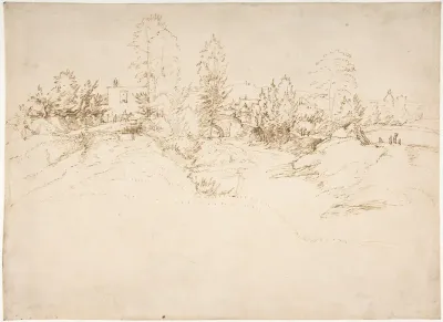 Landscape (Wooded Approach to a Town)