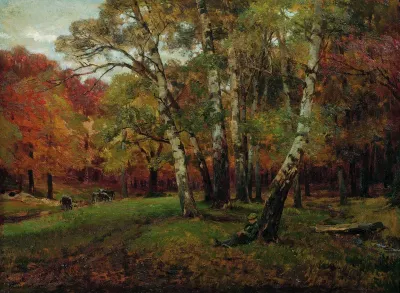 Landschaft mit Birken