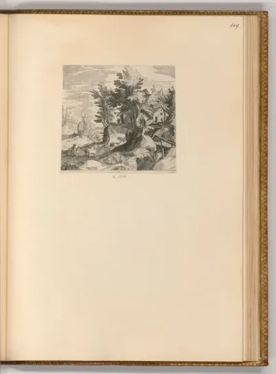 Landschaft mit Haus und Schäfer