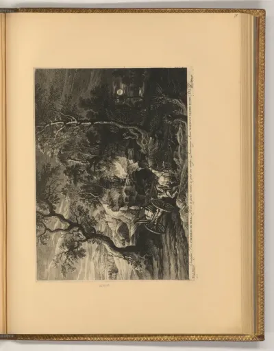 Landschaft mit Pferdefuhrwerk