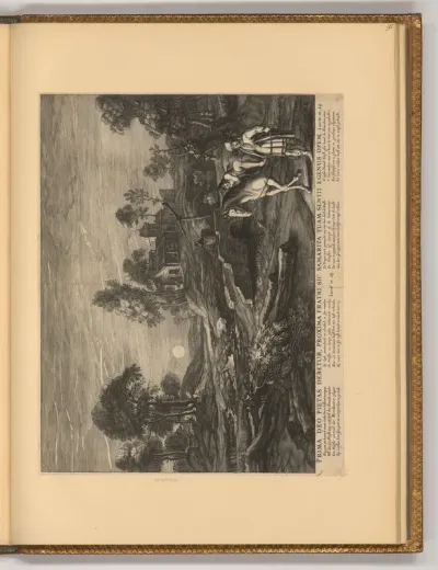 Landschaft mit Sonnenuntergang