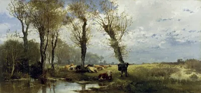 Landschaft mit Viehherde