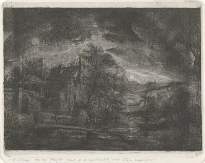 Landschap bij maanlicht