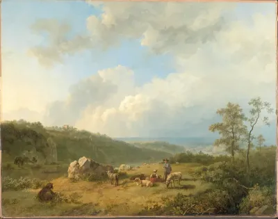 Landschap bij opkomende regenbui