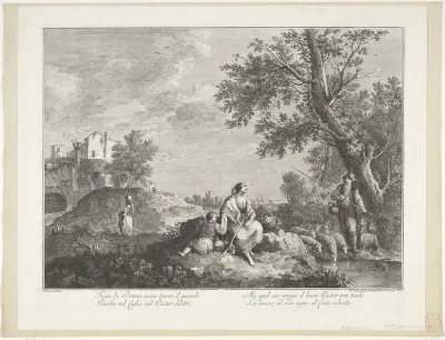 Landschap herdersfamilie