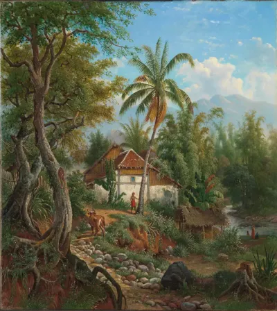 Landschap in Nederlands-Indië (Java?)