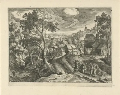 Landschap met Abraham en de drie engelen