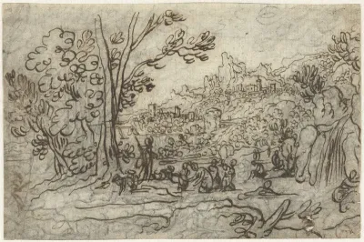 Landschap met Actaeon en Diana en haar gezellen
