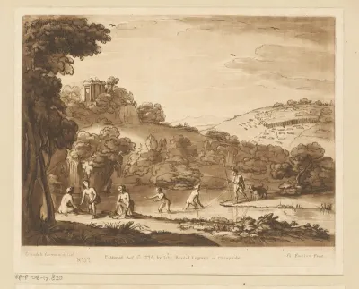 Landschap met Actaeon en Diana en haar nimfen