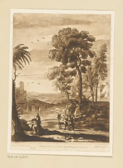 Landschap met Apollo en Mercurius, die de kudde van Admetus wegdrijft