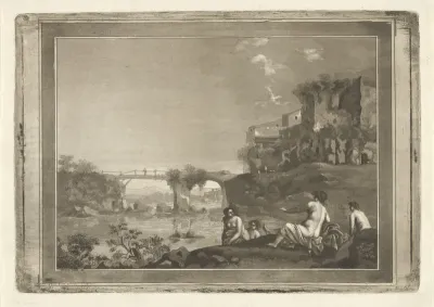 Landschap met badende nimfen