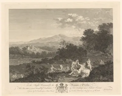 Landschap met badende vrouwen
