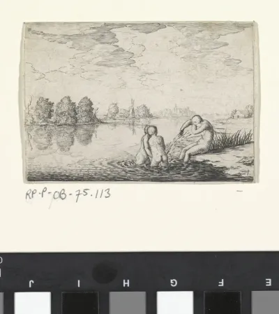 Landschap met baders