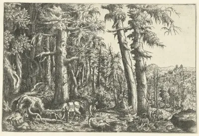 Landschap met barmhartige Samaritaan