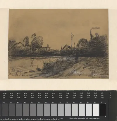 Landschap met bebouwing