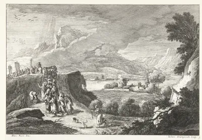 Landschap met begrafenisstoet