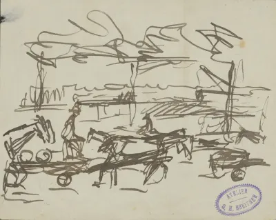 Landschap met bereden artillerie