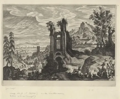 Landschap met berenjacht