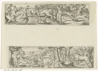 Landschap met berenjacht / Landschap met stierenjacht