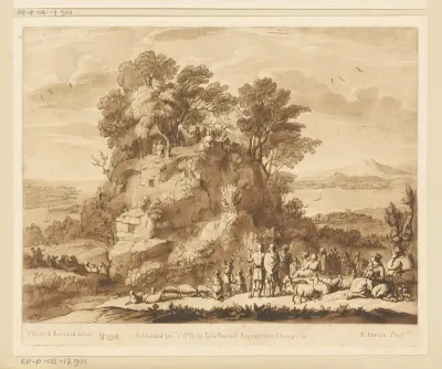 Landschap met Bergrede van Christus