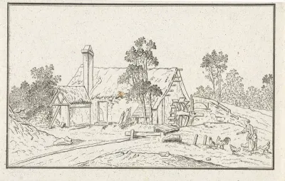 Landschap met boerderij