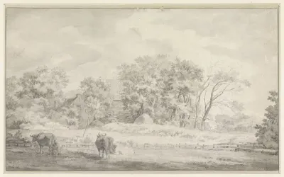 Landschap met boerderij buiten Haarlem