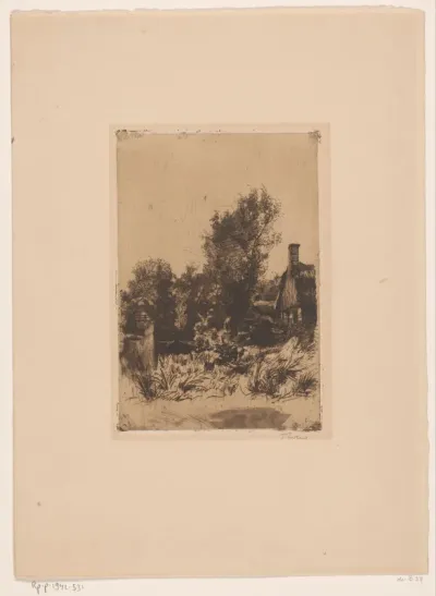 Landschap met boerderij en vaart in Giethoorn