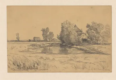 Landschap met boerderij te Leidschendam