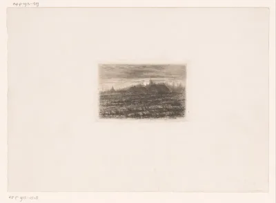 Landschap met boerderijen bij maanlicht