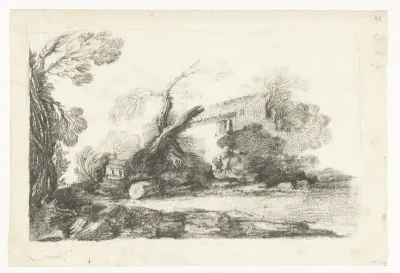 Landschap met boerenhuis