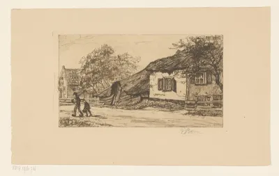Landschap met boerenhuizen