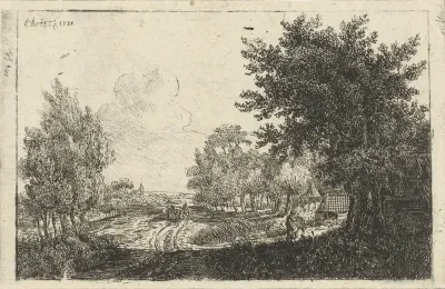 Landschap met boerenkar