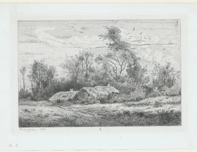 Landschap met boerenwoningen