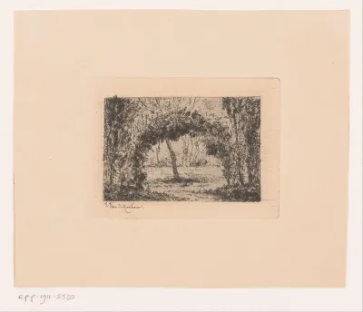 Landschap met bomen in boogvorm