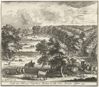 Landschap met bomen in vogelvluchtperspectief
