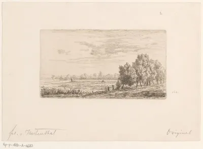 Landschap met boomgrens