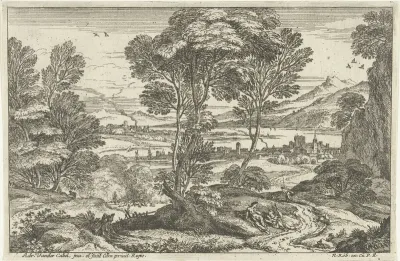 Landschap met boomgroep