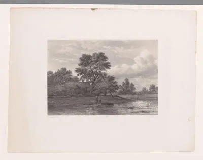 Landschap met boot op water