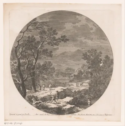 Landschap met bosarbeiders