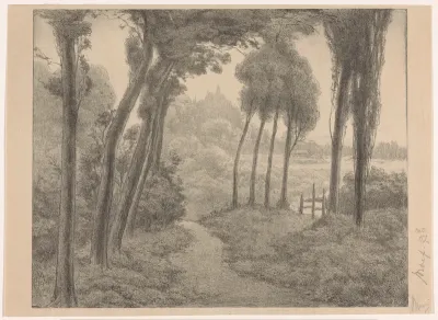 Landschap met bospad