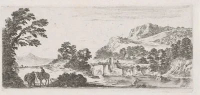 Landschap met brug