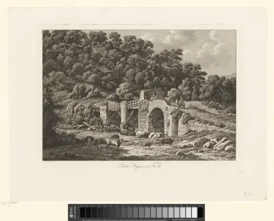 Landschap met brug bij Tivoli