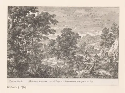 Landschap met Christus sprekend tot discipelen