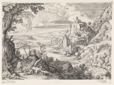 Landschap met de barmhartige Samaritaan