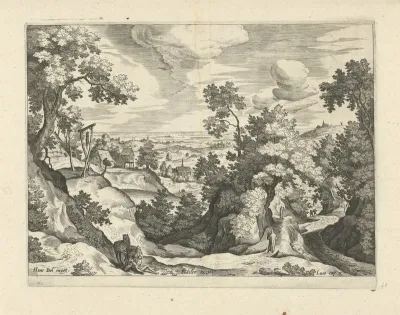 Landschap met de barmhartige Samaritaan